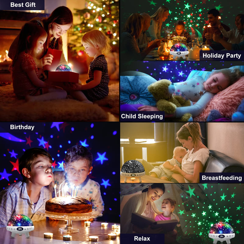 [Australia] - YACHANCE Kids Sound Machine with Night Light Projector,29 Soothing Sounds Baby Night Light Star Projector for Kids Room,White Noise Machine for Baby Sleeping Soother,Nursery Lamp,Kids Bedroom Decor White 