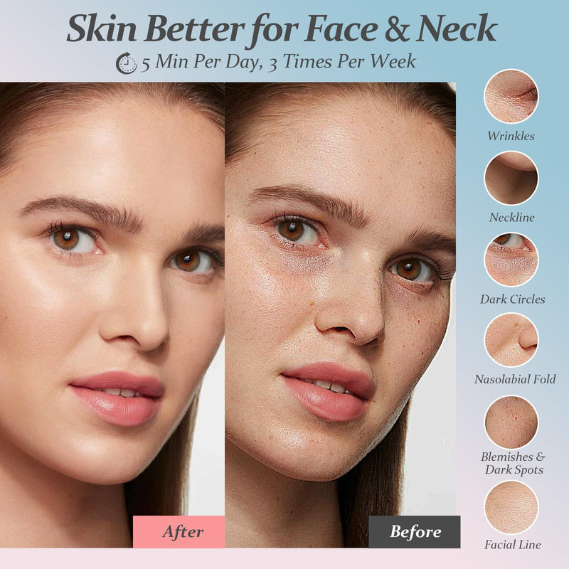 Red Light Therapy for Face, Eyes and Neck, Red Light Therapy Wand, 7 Color Led Light Therapy for Face, Red Light Therapy at Home for Face Lift, Firm, Smooth, Skin Care Massage Tools