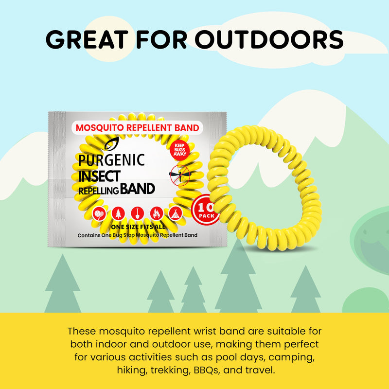[Australia] - Mosquito Repellent Bracelets (10 Pack) - DEET-Free Bug Wristbands for Adults, Individually Wrapped Bands - Portable and Easy to Carry for Camping, Travel, Hiking & Outdoor Adventures. 