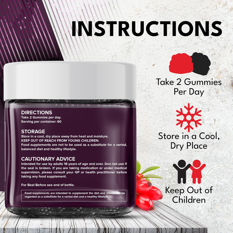 Supplmnt. Berberine Gummies - 2 Months Supply, 1500mg Berberine with 1000mg Ceylon Cinnamon, 2.4mg Vitamin B12 & 400mg Magnesium Glycinate - Powerful Metabolism & Immune Support Supplement BlackBerry