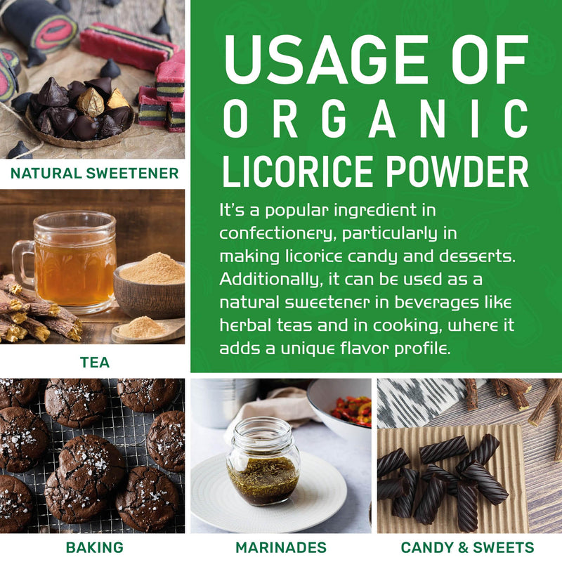 [Australia] - Jiva Organics Licorice Root Powder 1 Pound Bulk Bag (16oz) - Glycyrrhiza glabra - Mulethi - Yashtimadhu - Non-GMO 
