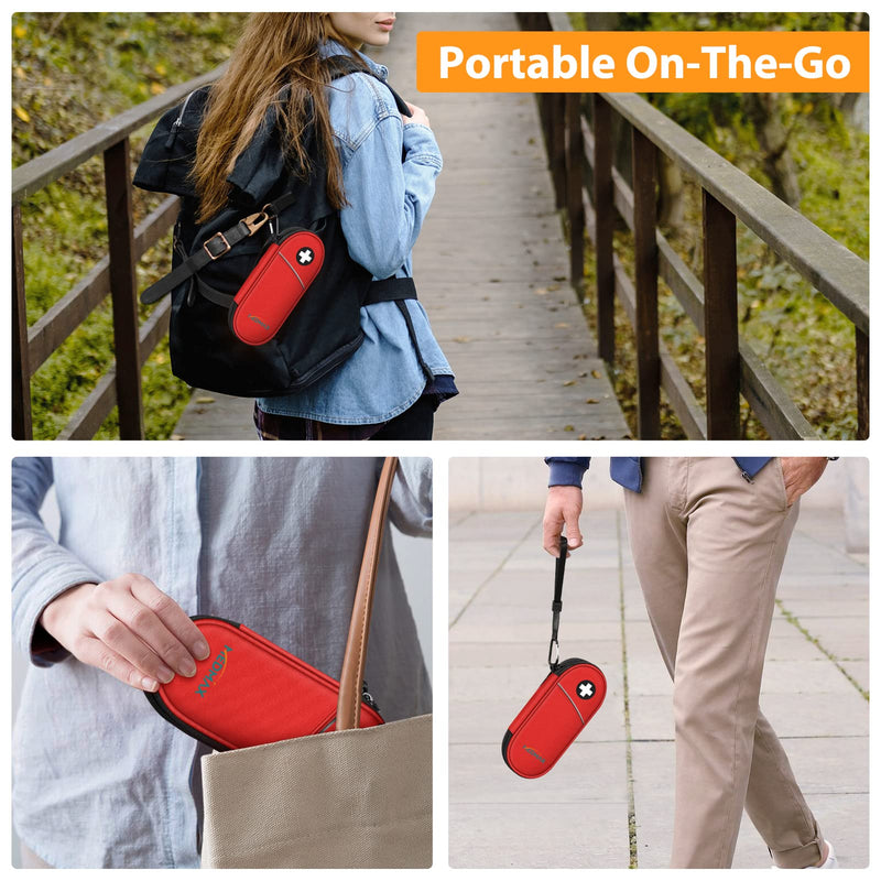 [Australia] - MEDMAX Insulin Cooler Bag with 2 Ice Packs - Diabetic Bag Water-Repellent Insulated Medicine Bag Portable Cooler Bag for Insulin Pen and Other Diabetic Accessories (Red) Eg -Red 