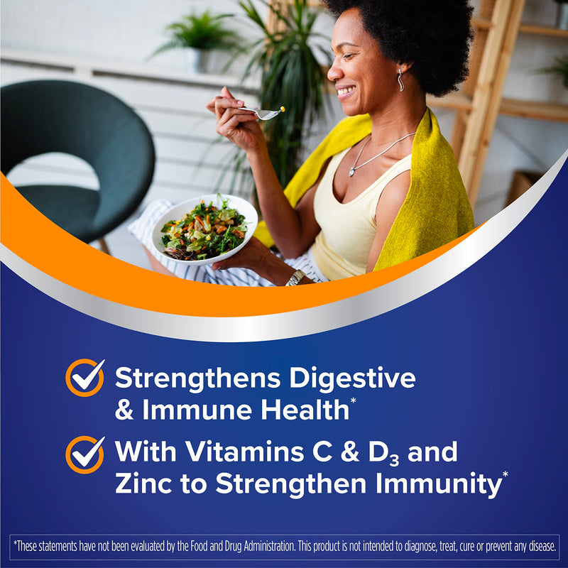 Florastor Advanced Immunity Probiotic, 30 Capsules | Daily Probiotic & Immune Support with Saccharomyces Boulardii Plus Zinc, Vitamin C & D3 30 Count (Pack of 1)