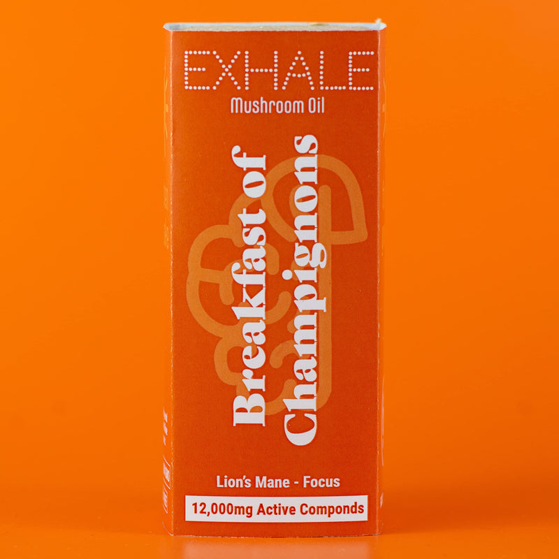 Exhale Breakfast of Champignons - Lion's Mane Mushroom Oil - High Concentration for Cognitive Support - 30ml - 60 Servings