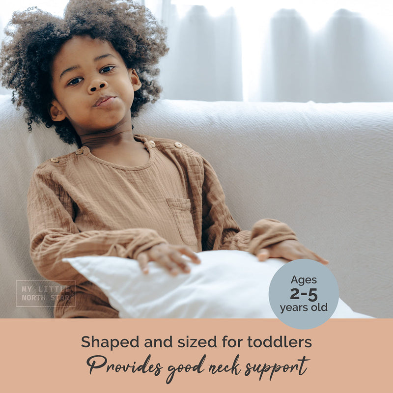 [Australia] - Toddler Pillow with Pillowcase - 13x18 Soft Organic Cotton Toddler Pillow for Sleeping - Washable Nap Pillow - Travel Pillow for Kids - Toddler Sleeping Pillow Toddler Bedding (White) White 