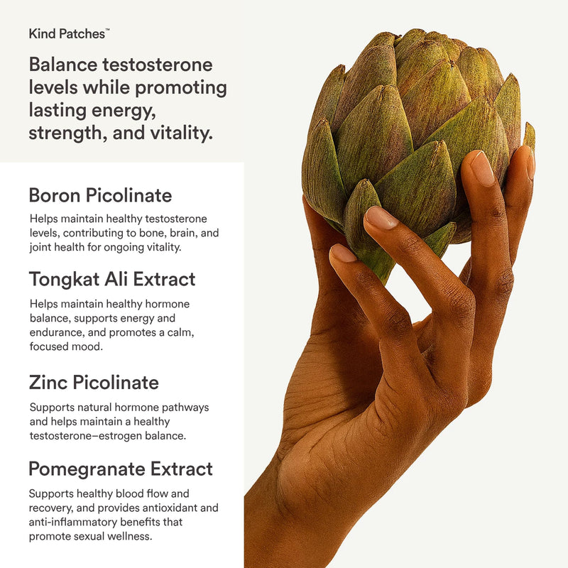 Kind Patches | Mojo Patches | Natural Energy, Daily Vitality & Testosterone Support | Botnical Plant-Based Formula with Tongkat Ali Extract, Zinc & Pomegranate | 90 Vegan Patches, 3 Months Supply 30 Patches (3 Packs)