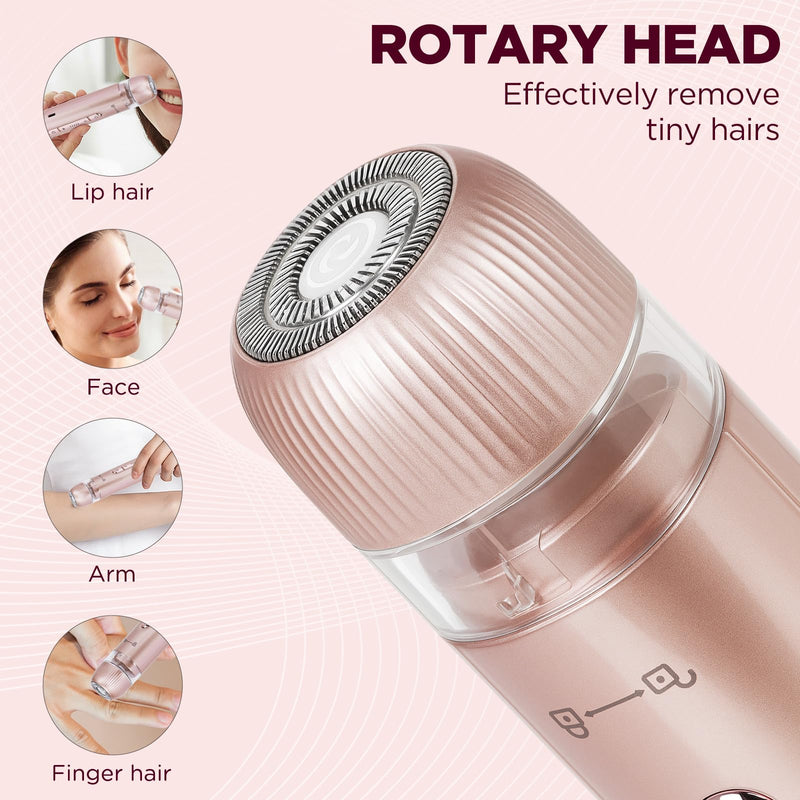 [Australia] - 2 in 1 Women Electric Shaver, Dual Head Bikini Trimmer for Women IPX7 Waterproof Wet & Dry Use Electric Razors with Dual Heads Rechargeable Lady Trimmer for Bikini Underarm Leg Arm Body Face 