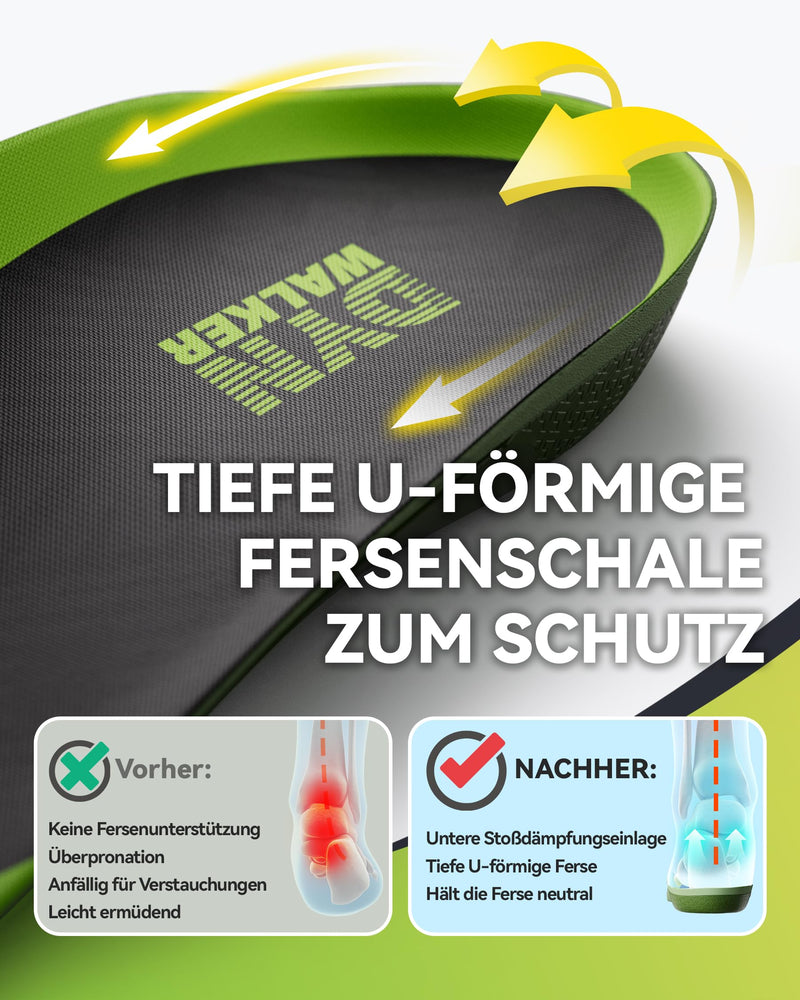 [Australia] - Plantar fasciitis insoles, DynWalker orthosis foot, relief Achilles tendon, sciatica pain, heel pain, overpronation, cushioning, anti-slip, green, S S: (Women 38-40) 