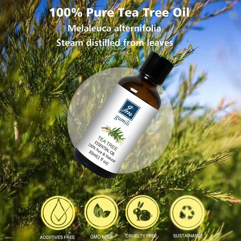 [Australia] - Tea Tree Oil for Skin, Hair, Nail Fungus, Face Body Wash, Foot Soak, Spray, 100% Pure Tea Tree Essential Oil - 30ml 1 Fl Oz (Pack of 1) 