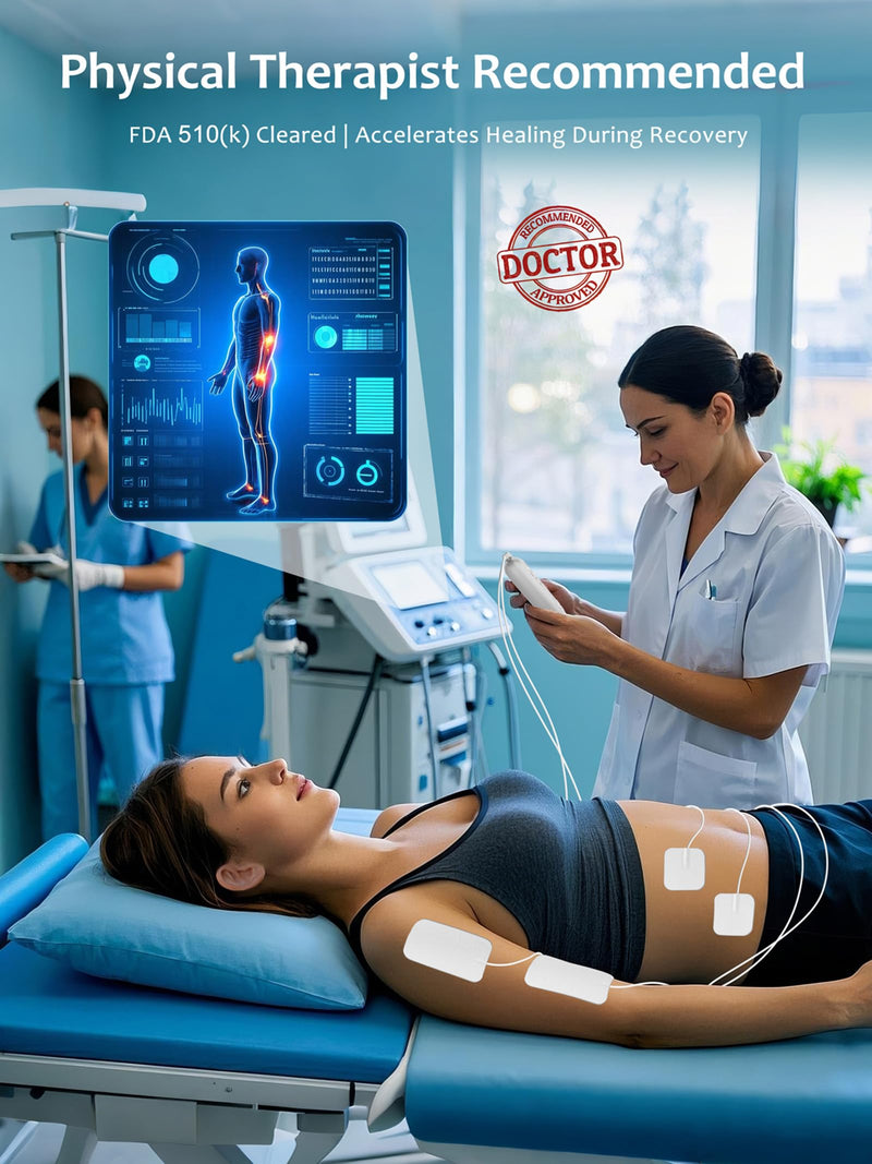 TENS Unit EMS Muscle Stimulator, 3-in-1 Dual Channel Electronic Pulse TENS Machine with Clear LCD Screen, 28 Modes Rechargeable Pain Relief Machine for Back, Sciatica, Neck, Knee & Muscle Soreness | 3-in-1& 28 Modes& 40 intensity