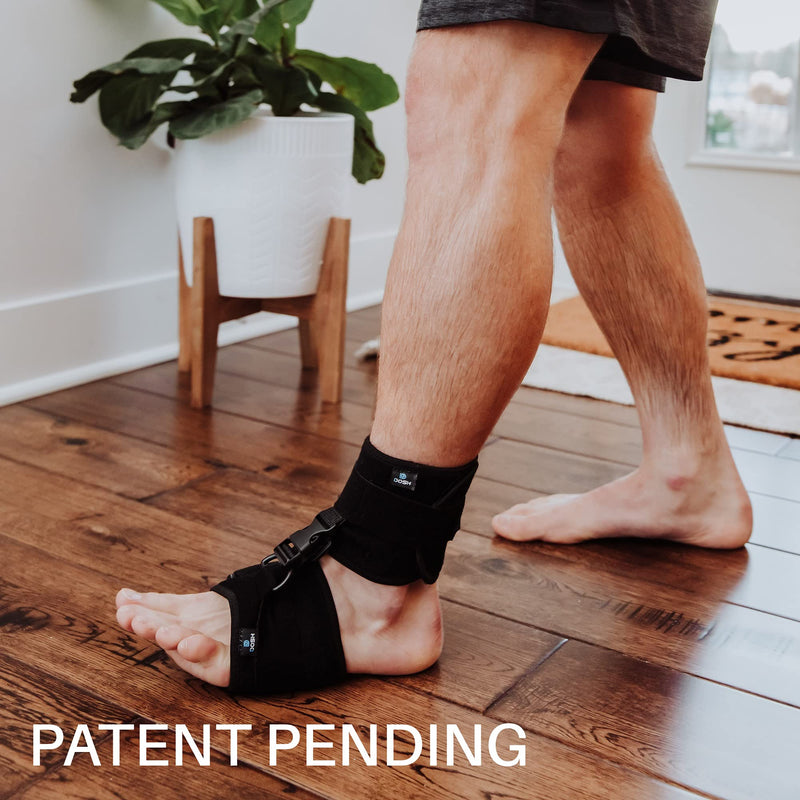 [Australia] - AFO Foot Drop Brace - Drop Foot Brace for Walking - AFO - Unisex (Black) Black 