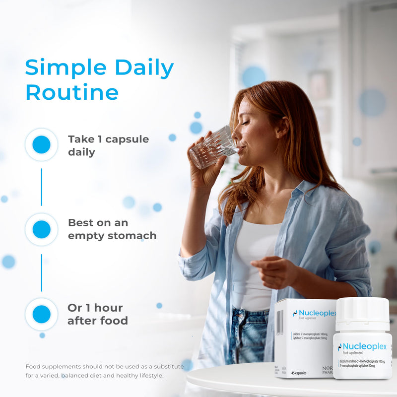 Nucleoplex Dietary Nucleotide Supplement (45 Capsules) | Uridine (UMP) & Cytidine (CMP) | Cognitive Support, Memory, Focus & Clarity, Cellular Health & DNA & RNA Support