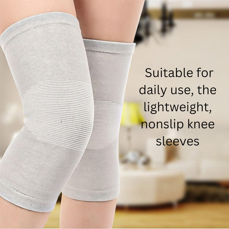 [Australia] - Wonder Care 2-Pack Bamboo Knee Compression Sleeve for Men and Women, Compression Knee Sleeve for Running, Volleyball, Gym Weightlifting Made from Bamboo Yarn, Perfect Knee Brace for Knee Pain and Enhanced Comfort - 1 Pair XX-Large Grey 