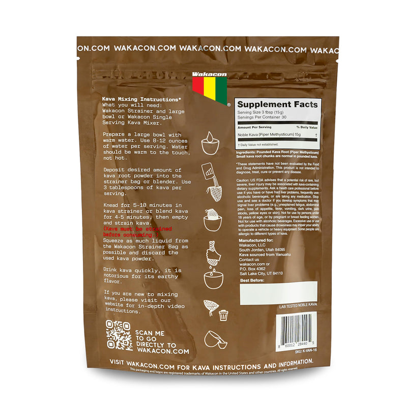 [Australia] - Vanuatu Waka Kava Powder - Premium Noble Kava from Vanuatu (16 oz) 