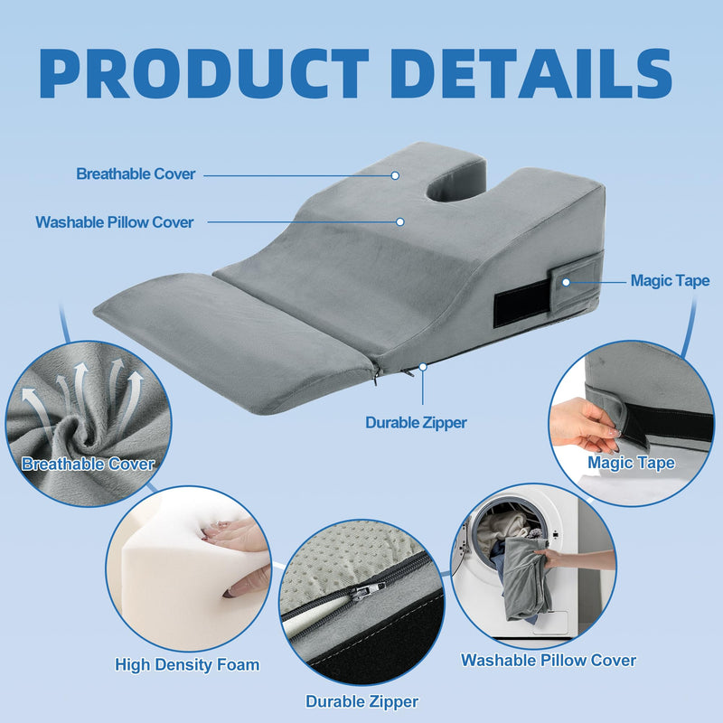 [Australia] - MABOZOO Face Down Prone Pillow, Massage Pillow for After Eye Surgery, Facedown Cushion for Massage, Prone Sleeping, Bed, Retina Surgery, Vitrectomy, M 17*14*6inch 