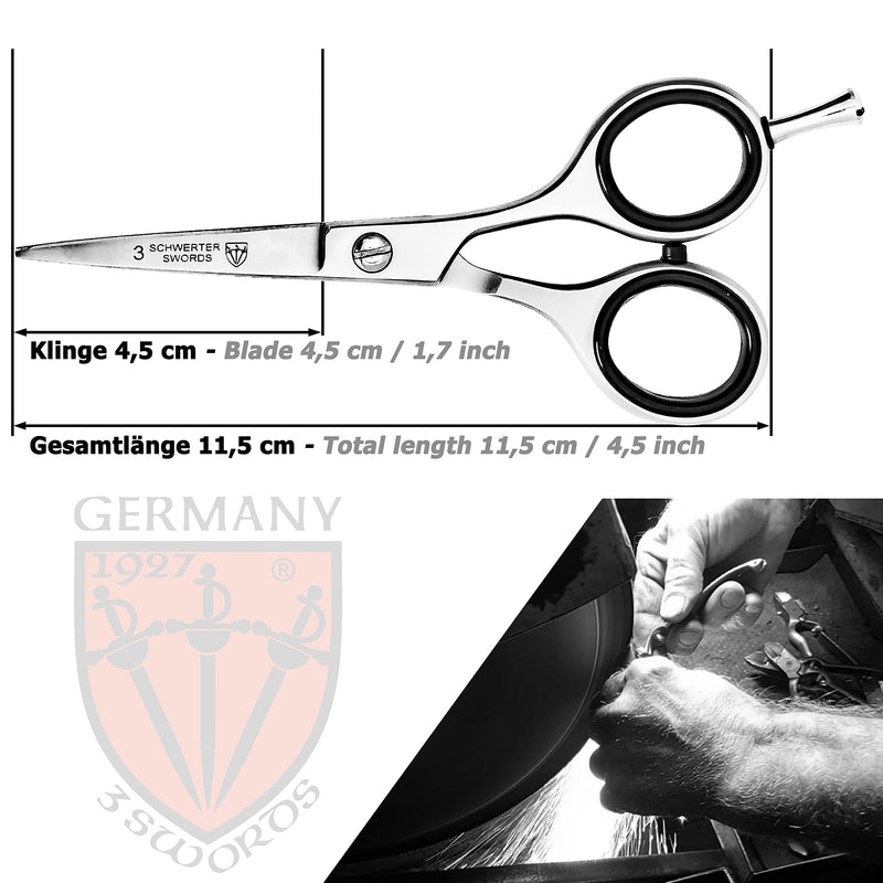[Australia] - THREE SWORDS-Rustproof professional beard scissors hair scissors in a case 