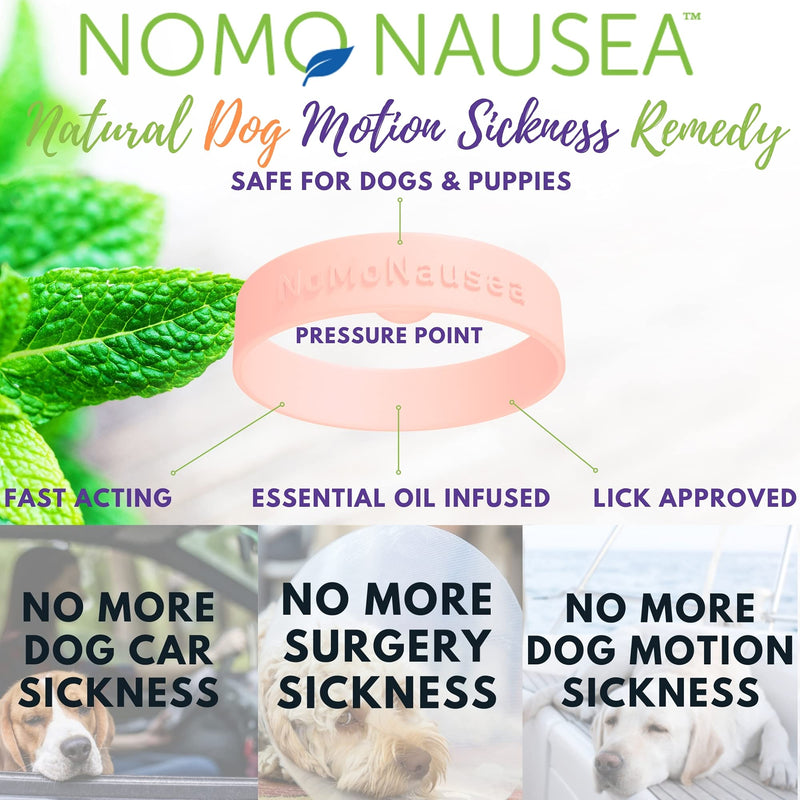 NOMO Peppermint Aromatherapy Motion Sickness Relief Bands for Dogs | Anti-Nausea Wristbands with Gentle Acupressure | 30-Second Nausea Relief Band | Medium to Large | Nude | Single Pack - PawsPlanet Australia