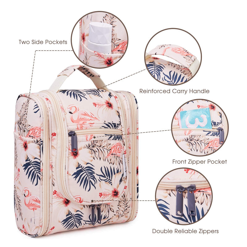 Narwey Small Hanging Travel Toiletry Bag with 6 Set Compression Checkered Packing Cubes
