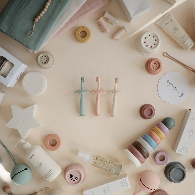 mushie Star Toddler Training Toothbrush (Cambridge Blue) Star (Cambridge Blue)