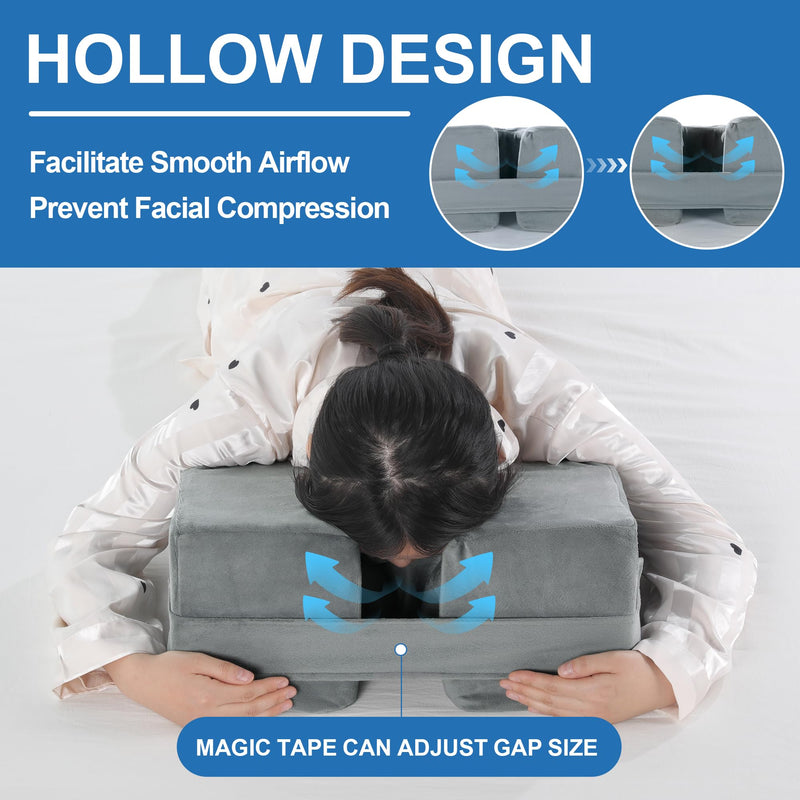 [Australia] - MABOZOO Face Down Prone Pillow, Massage Pillow for After Eye Surgery, Facedown Cushion for Massage, Prone Sleeping, Bed, Retina Surgery, Vitrectomy, M 17*14*6inch 