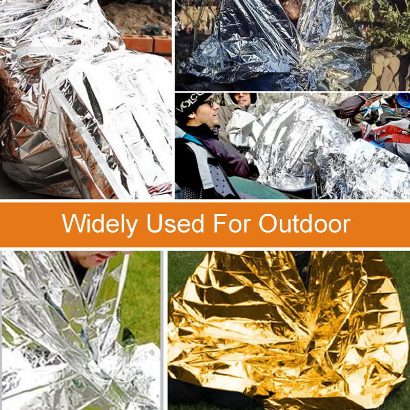 [Australia] - Pack of 4 rescue blankets 210 cm x 130 cm, rescue blanket gold silver, rescue blankets, rescue foil, emergency blanket, emergency blanket, first aid blanket silver gold, for first aid emergencies 