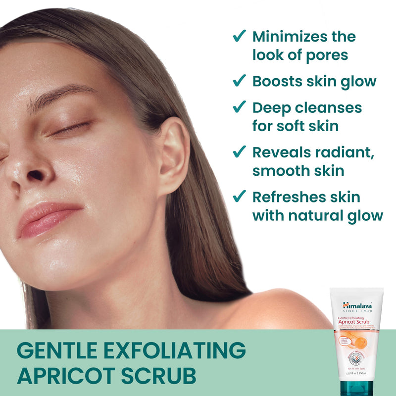Himalaya Gentle Exfoliating Apricot Face Scrub,5.07 oz, 2 Pack | Gentle Facial Scrub with Vitamin E to Exfoliate Dead Skin Cells For All Skin Types - Free from Parabens, SLS & Phthalates 5.07 Fl Oz (Pack of 2) Apricot Scrub