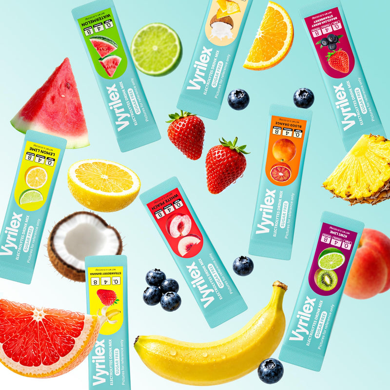 20Sticks High Sodium Electrolyte Powder Packets Sugar Free 8 Flavors Liquid Daily IV Hydration Drink Mix with Minerals & Vitamins, Zero Sugar Electrolytes Formula for Fast Rehydration 7 Ounce (Pack of 1)