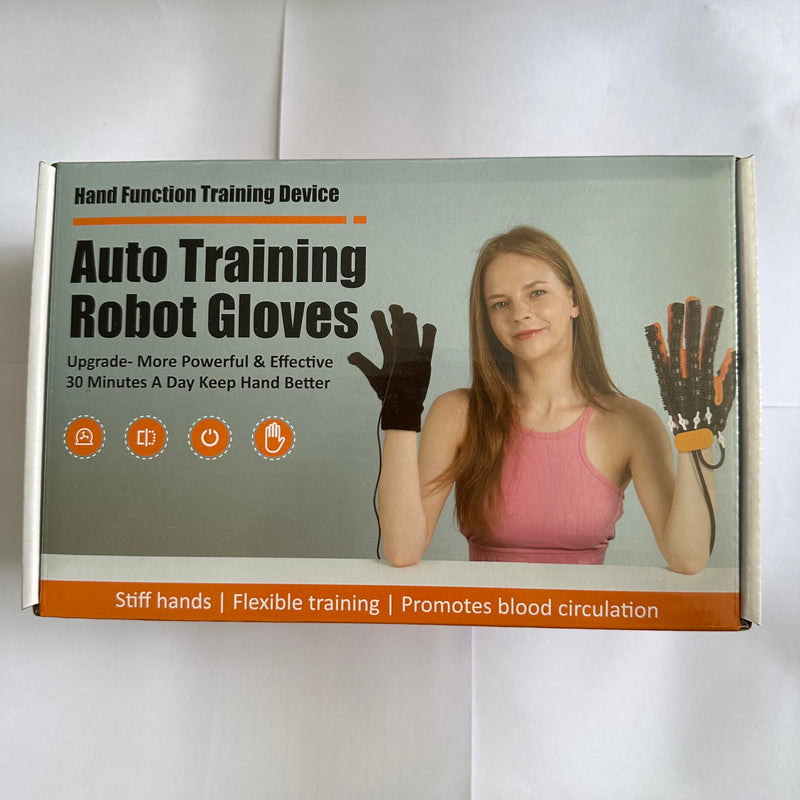 [Australia] - Rehabilitation Robot Gloves, Finger Exerciser for Stroke Recovery Hand Glove Equipment Hand Function Rehabilitation (Orange Left Hand L) Orange 
