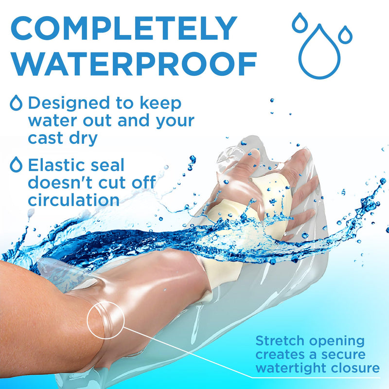 [Australia] - Mighty-X 100% Waterproof Cast Covers for Shower Arm Adult - [Watertight Seal] - 3pk Reusable Cast Protectors - Half Arm Cast Bags for Shower Arm 