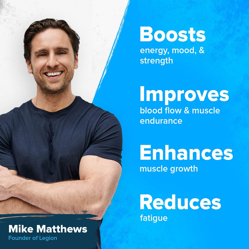 [Australia] - LEGION Pulse Pre Workout Supplement - All Natural Nitric Oxide Preworkout Drink to Boost Energy, Creatine Free, Naturally Sweetened, Beta Alanine, Citrulline, Alpha GPC (20 Servings, Blue Raspberry) 