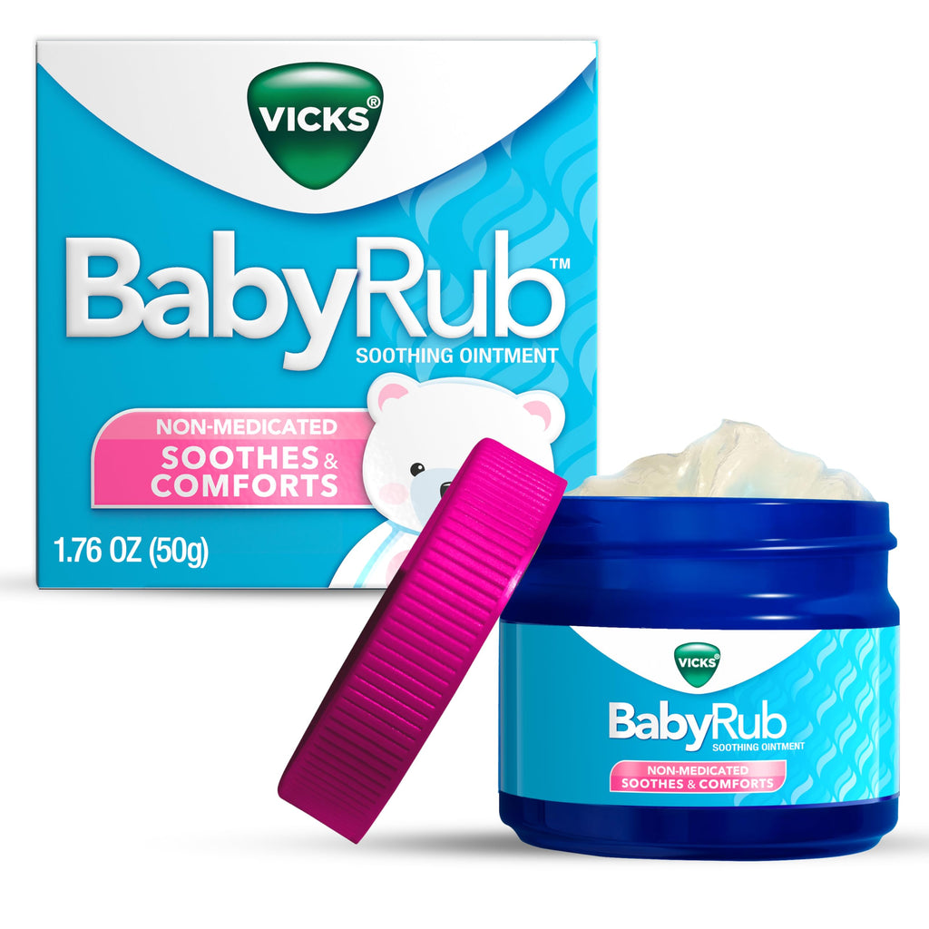 Vicks BabyRub Chest Rub Ointment with Soothing Aloe, Eucalyptus, Lavender, and Rosemary, from the makers of VapoRub, 1.76 oz 1.76 Ounce (Pack of 1)