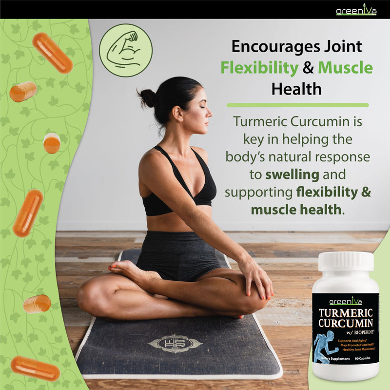 [Australia] - GreenIVe Turmeric Curcumin with BioPerine 90 Capsules with Curcumin 46X higher Absorption 