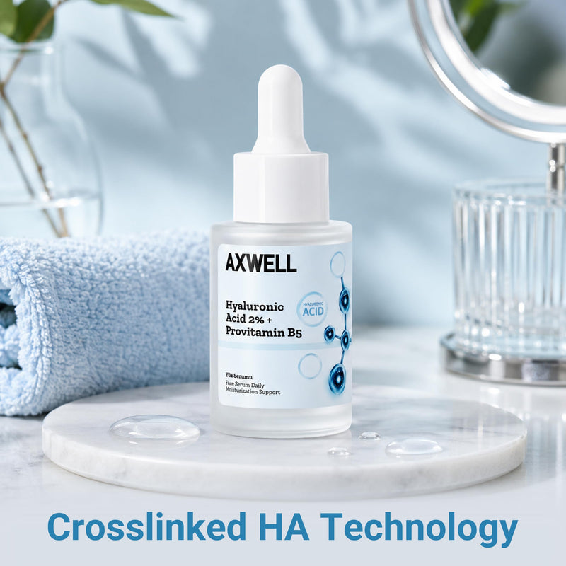 Axwell 2% Pure Hyaluronic Acid Serum for Face with Vitamin B5 – Deep Hydration, Plumping, Anti-Aging Skin Serum for Women & Men, Fragrance Free, 1.01 fl oz
