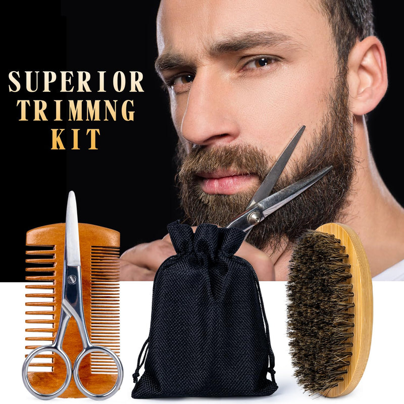 [Australia] - Beard set, beard care set for men, beard growth set with beard roller, pack of 2 beard growth oil, beard shampoo, beard conditioner, beard brush, beard balm, beard comb, scissors, gifts for him menthol 