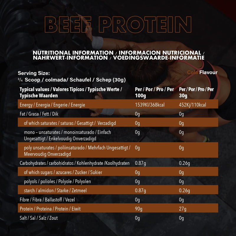 NXT Beef Protein Isolate 540g - High Protein Powder in Natural Amino Acids - Paleo, Keto Friendly - Dairy and Gluten Free | 540g (Cola)