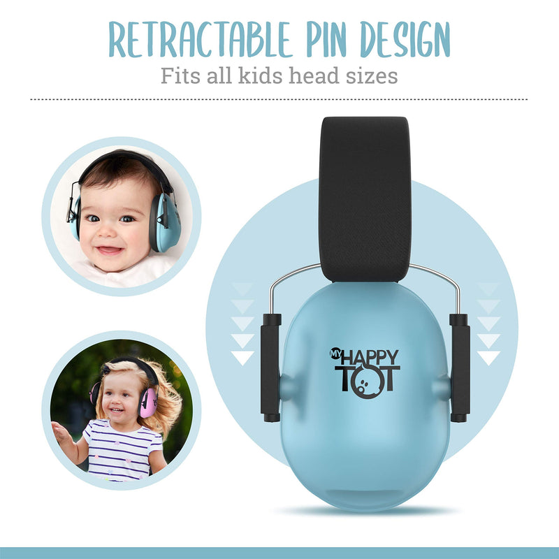 [Australia] - Noise Cancelling Headphones for Kids, Adjustable Baby Ear Protection Earmuffs with Ergonomic Design Blue 