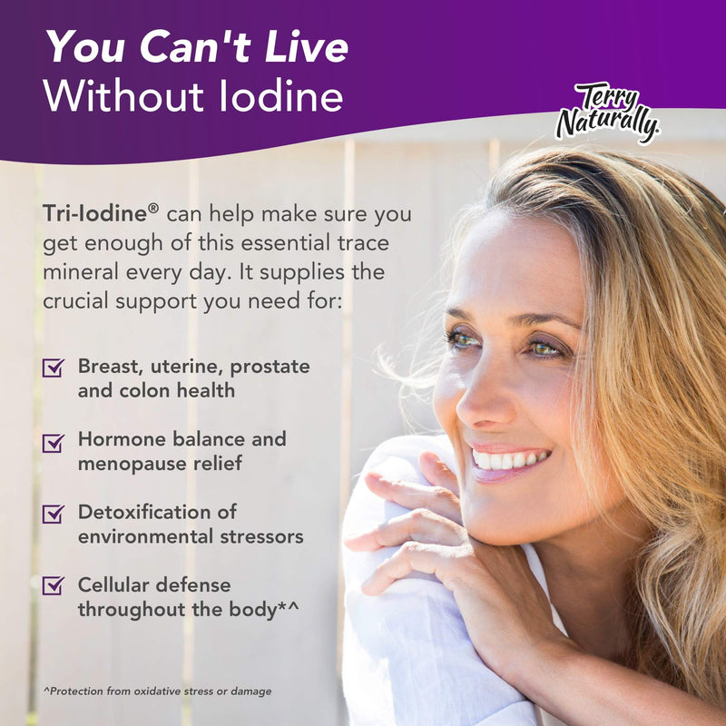 [Australia] - Terry Naturally Tri-Iodine 12.5 mg - 12500 mcg Iodine, 90 Vegan Capsules - Supports Hormone Balance, Promotes Breast & Prostate Health - Non-GMO, Gluten-Free, Kosher - 90 Servings Unflavored 