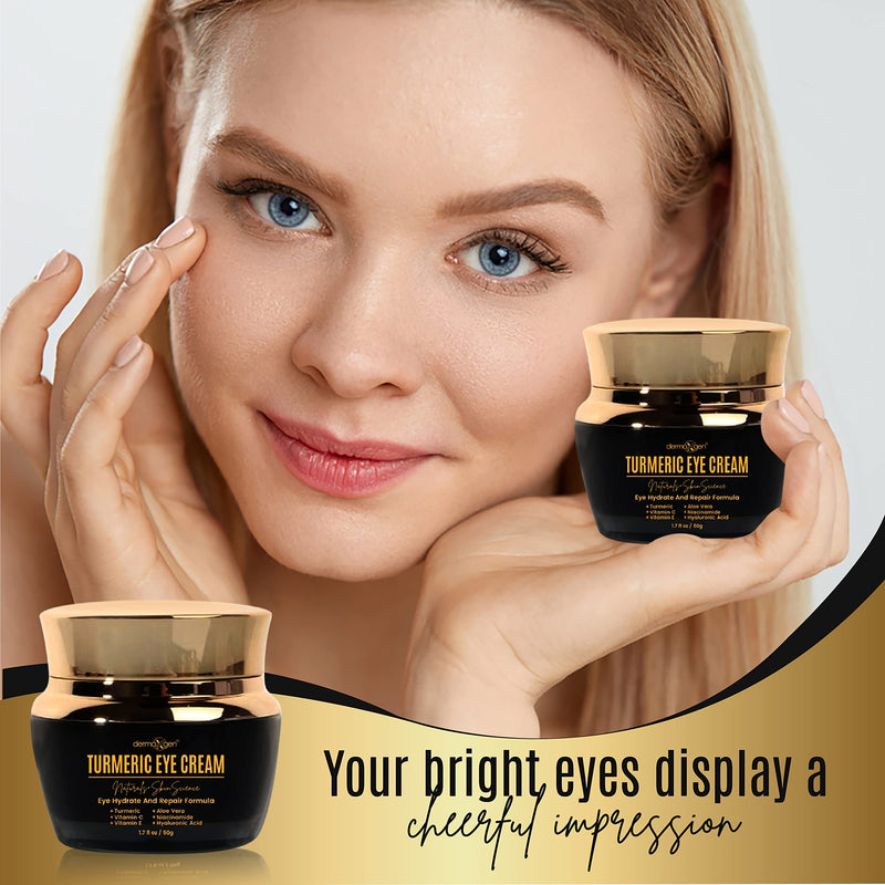 Vitamin C Moisturizing Cream & Turmeric Eye Cream Set – Hydrating Skincare Duo for All Skin Types, Targeting Dullness, Puffiness & Fine Lines.