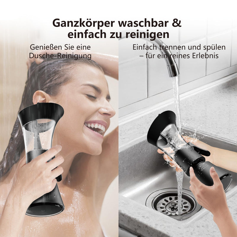 [Australia] - Ear Wax Removal Kit - One-Hand Control Ear Cleaner Tool, Easy to Use Manual Ear Irrigation Flushing System with Soft Silicone Tip for Effective & Safe to Clean Ear Built Up Wax Home Use(Black) Black 