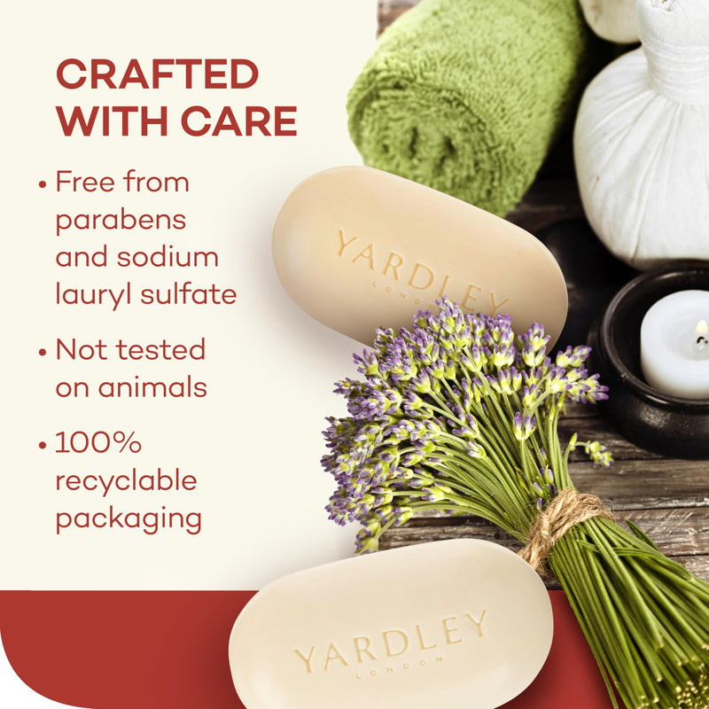 Yardley London Nourishing Bath Soap Bar Cocoa Butter, Helps Soften Dry Skin with Pure Cocoa Butter, Shea Butter & Vitamin E, 4.0 oz Bath Bar, 1 Soap Bar 1 Count (Pack of 1)