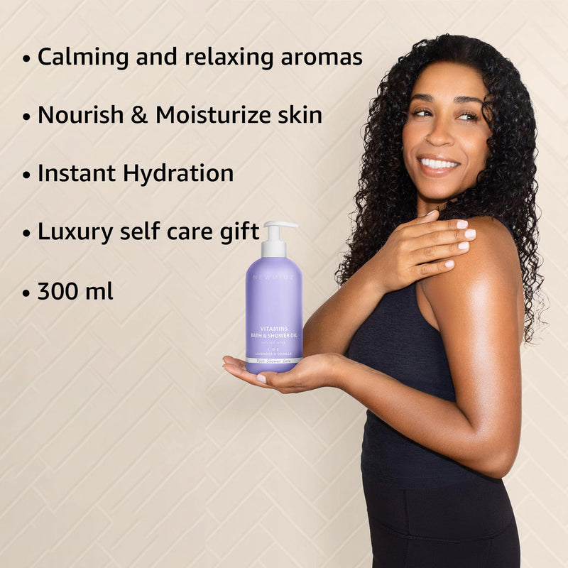 New Miuz Lavender Vitamin InShower Body Conditioner Soft Skin Natural Post Shower Care Moisturizer for Body Legs Nourishing Bath Oil Lavender Vanilla Self Care Spa Gift