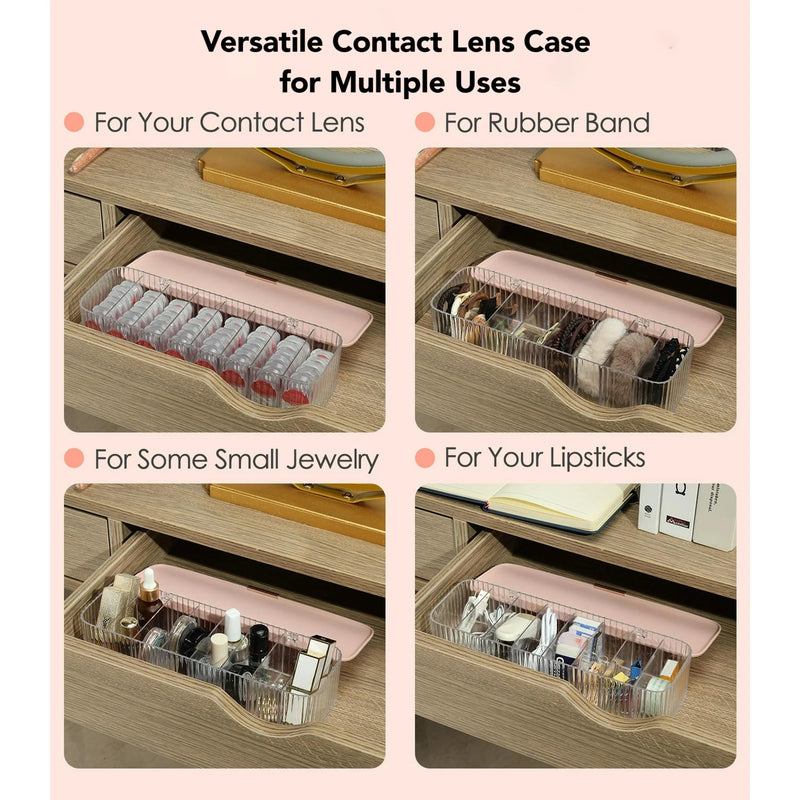 [Australia] - P-80 daily contact lens organizer with a Remover & a Tweezer, Disposable Contact Lens Dispenser, Clear Plastic Box for All Brands Daily Lens (White). WHITE 