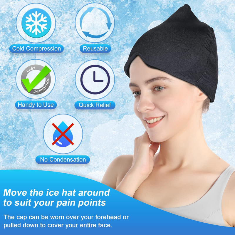 [Australia] - ComfiTECH Migraine Ice Head Wrap for Migraine Relief, Stress Relief and Sinus Headaches, Medium Black 