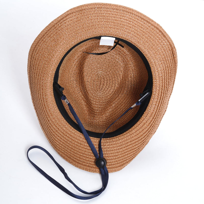 [Australia] - Sucrain 5 Pieces Adjustable Hat Strap Clips Hat Chin Cord for Golfing, Fishing, Boating Deep Blue 