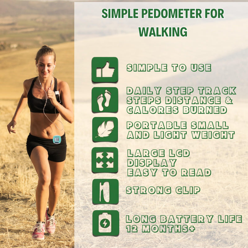 [Australia] - Pedometer for Walking Steps and Miles,Simple Step Counter Clip on Pedometer for Walking Steps and Miles Step Mile Tracker for Running Women Men Kids Seniors,TrenHivSto 