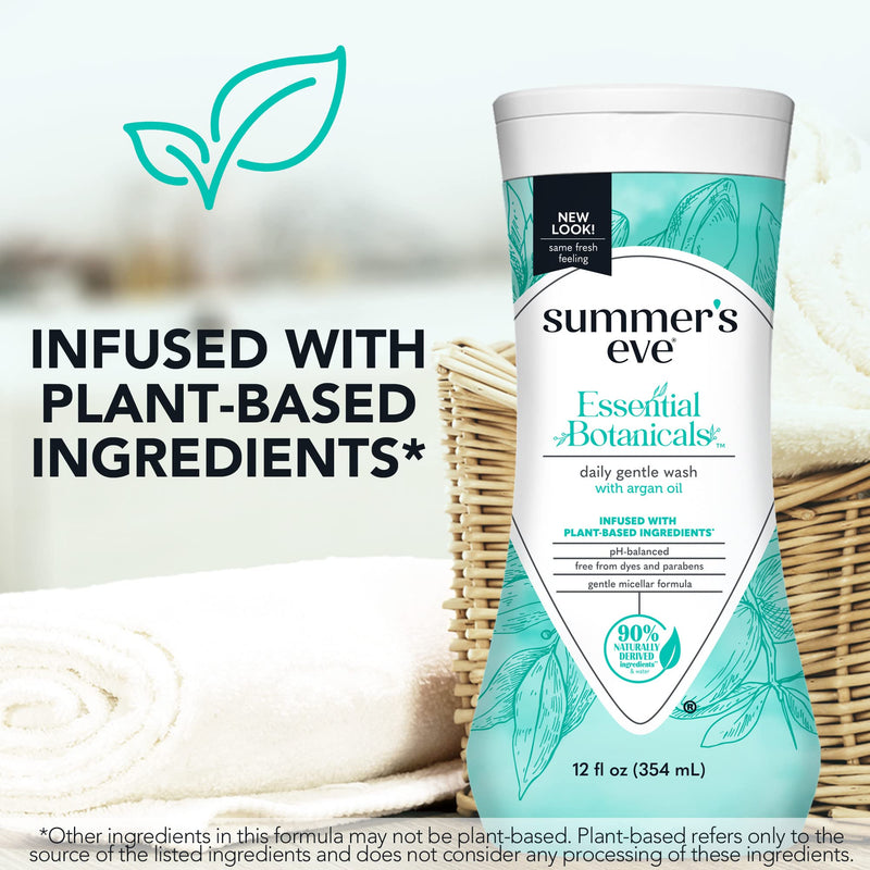 [Australia] - Summer's Eve Essential Botanicals Gentle Wash with Argan Oil, Removes Odor, pH balanced, 12 fl oz 12 Fl Oz (Pack of 1) 