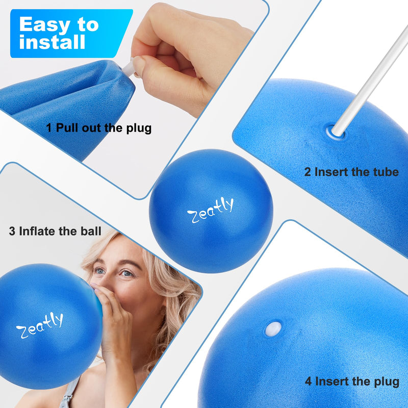 [Australia] - 9 Inch Mini Exercise Ball for Pilates, Yoga, and Core Training, Small Exercise Ball with Pump, Guide for Physical Therapy, Balance, Stability, and Stretching, Ideal for Home land Office Fitness blue 