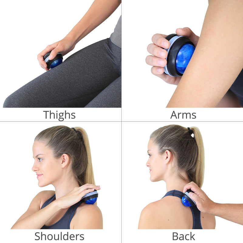 [Australia] - Body Back Manual Massage Roller Ball, Roller Massager, Self Massager, Lacrosse Ball Massager, Back Massage Tool, Self Massage Ball for Sore Muscle & Joint Pain (Blue) 1-pack - BLUE 