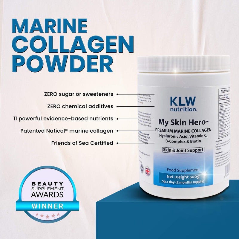 Premium Marine Collagen Powder - with Vitamin C, B-Complex, Biotin, Hyaluronic Acid - No fillers, sweeteners or additives - Healthy Skin & Joints - New Improved Formulation - 1-2 Months Supply