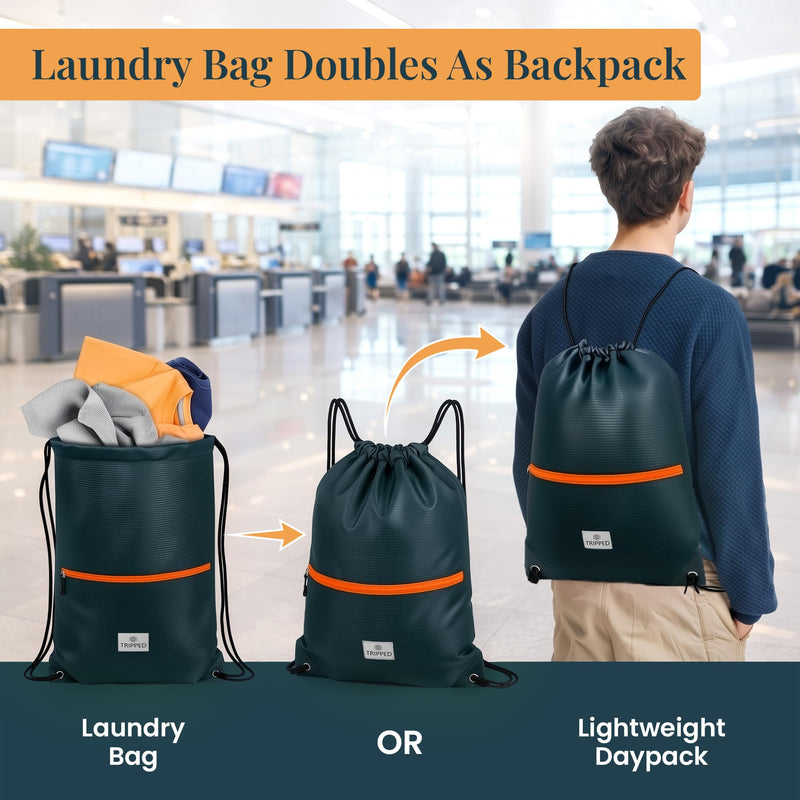 TRIPPED Travel Gear Extra Large Compression Packing Cubes 6-Piece Set Grey/Orange